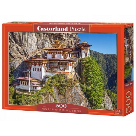 Puzzle 500 el. View of Paro Taktsang Bhutan - Widok na Tygrysie Gniazdo