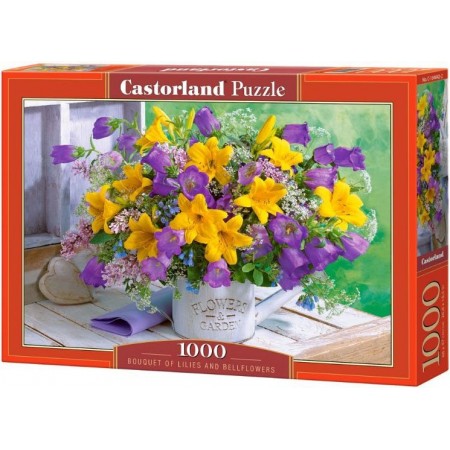 Puzzle 1000 el. Bouquet of Lilies and Bellflowers - Bukiet lilli i dzwoneczków