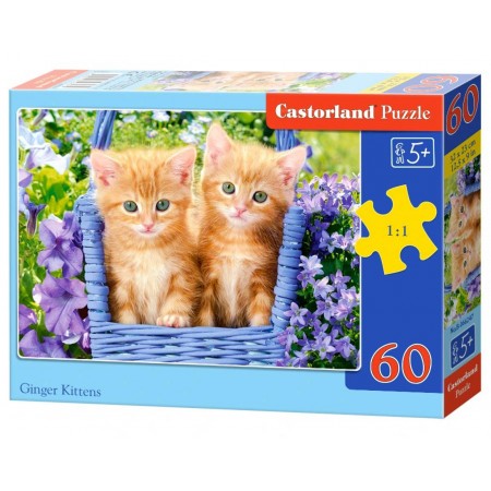 Puzzle 60 el. Ginger kittens - Rude kotki